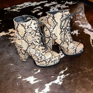 Wild Diva snakeskin bootie